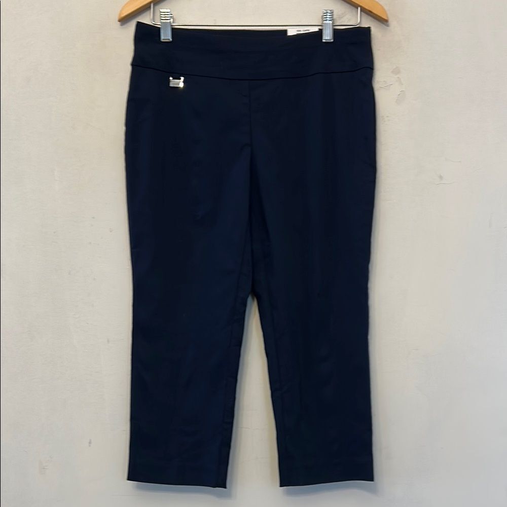Alfani Navy Pull on Tummy Control Capri Pants Size 8P New